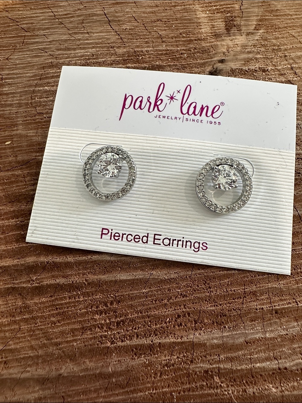 Park Lane Clear Crystal Halo Stud Earrings - Silver